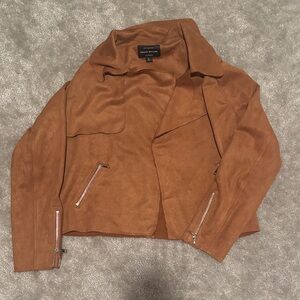 Haute Monde Tan Faux Suede Jacket